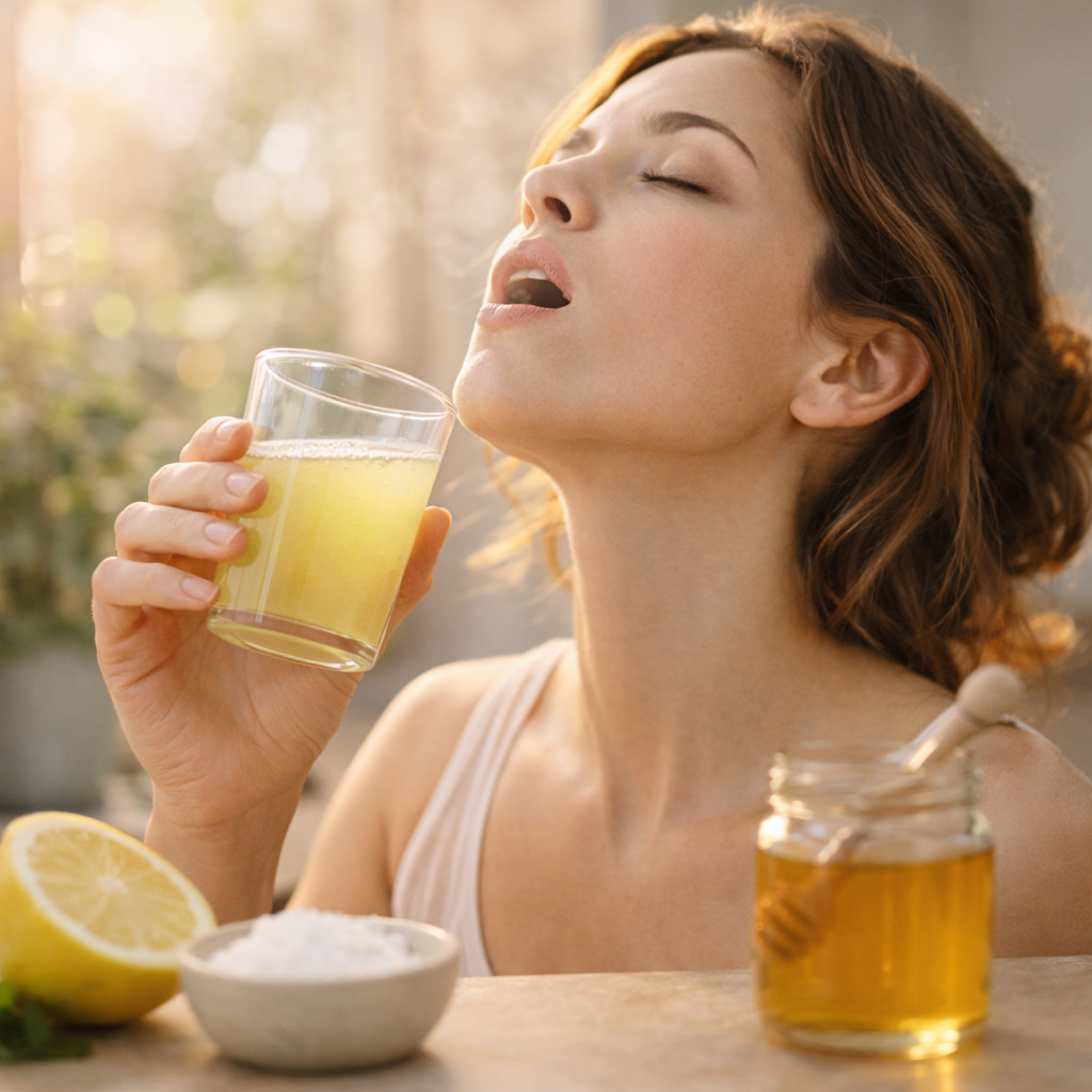 Gargarejo caseiro para aliviar a dor de garganta