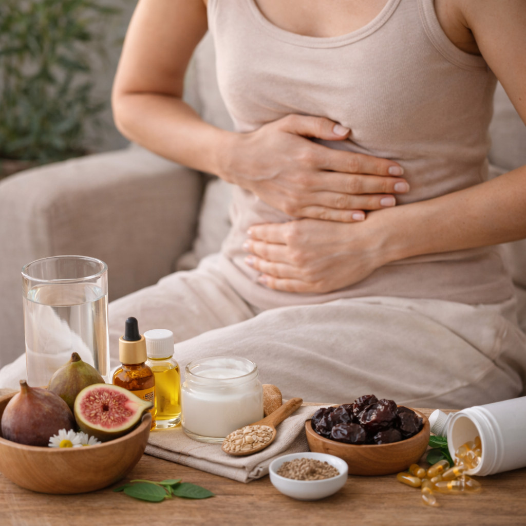 Dicas para aliviar a prisão de ventre naturalmente com frutas e vegetais ricos em fibras.