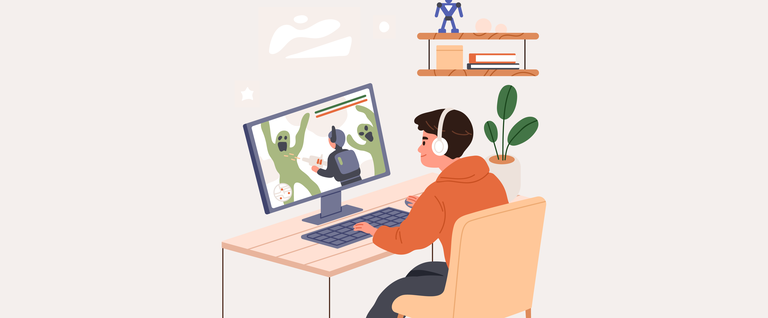 Pessoa em um ambiente de trabalho sentada em frente a um computador, exemplificando o comportamento sedentário